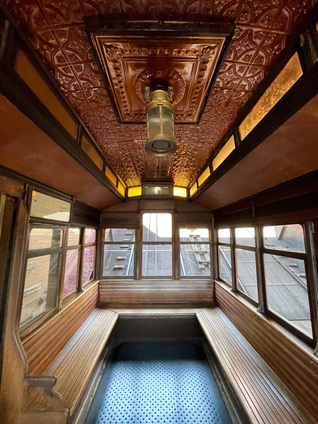 inside view of duquesne incline car